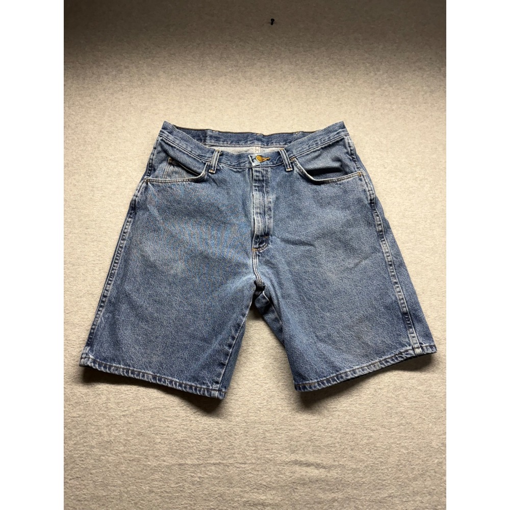 Wrangler Authentic Jeans Mens Blue Denim Shorts 34 Vintage Grunge Y2K 606W1MR